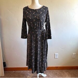 Boden Anna Hotchpotch Midi Mixed Print Jersey Dress 10 R